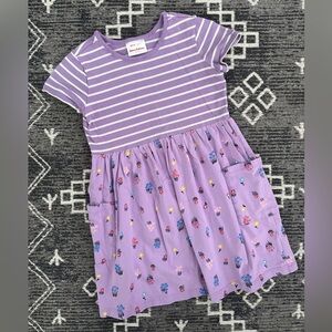 Hanna Andersson girls purple floral spring dress with pockets size 6/7